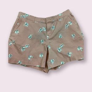 Lane Bryant Pink White Floral Girlfriend Shorts-Size 14
